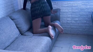 Pov latina sways her hips in a sexy miniskirt showing off her hot sensual body
