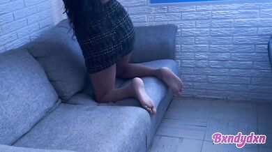 Pov latina sways her hips in a sexy miniskirt showing off her hot sensual body