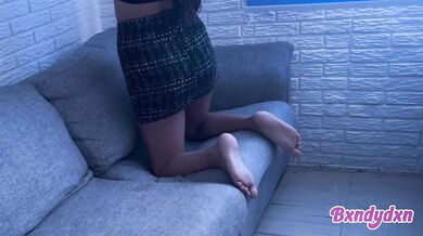 Pov latina sways her hips in a sexy miniskirt showing off her hot sensual body