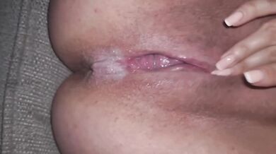 Wife Gushing Cream Pie On Sofa Orgasm Big Tits Amateur Creampie