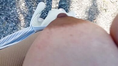 Japanese BBW nipples itching needs scratching outdoors