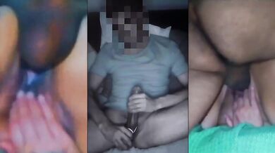 Cuckold’s wife gets BBC fucked and creampied while hubby jerks off watching