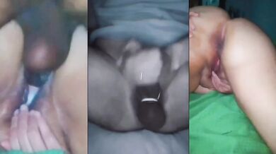 Cuckold’s wife gets BBC fucked and creampied while hubby jerks off watching