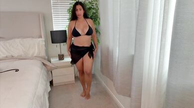 Curvy goddess tease in wet swimsuit eyes burn raw POV