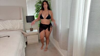 Curvy goddess tease in wet swimsuit eyes burn raw POV