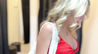 Broke blonde caught stealing forced to suck big cock to avoid jail