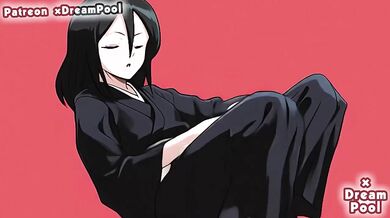 Big Tits Kuchiki Ruki gets deep throat destroyed in bleach hentai blowjob