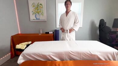 Asian MILF Wife Gets Destroyed Handjob on Massage Table Teaser