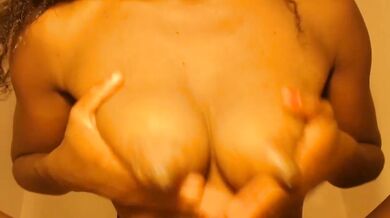 You nutting on my long nipples big natural tits cumshot