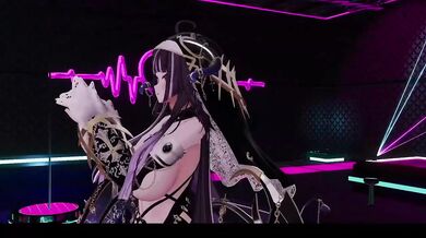 Sexy Naked Dance Whistle MMD Hentai ELF Vtuber gets Destroyed Gushing Choked