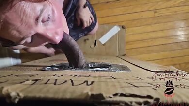 POV Big dick gloryhole sloppy blowjob milf unleashes face bust on redhead