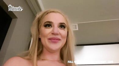 Blonde Bombshell destroyed in hotel creampie with her gaping wet cunt