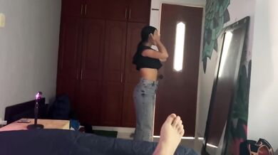 Stepsister’s big ass rides my big dick in cowgirl!