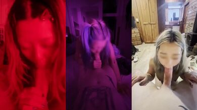 Student slut deepthroats huge white cock gagging on big tits