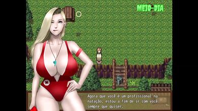 Hot blonde blows me under the table in Zombie's Retreat