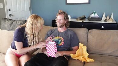 Cum drenched cupcake devoured by greedy blonde after mouthwatering facial shoot
