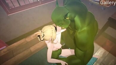 Married elf gets her womb breathed through by orc's monster cock in wild creampie fuck