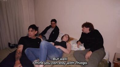 Only One Bed So Both Dicks Fucked Me Hard Rough Threesome