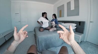 Jolee Love And Giulia Napolitano Destroyed My Big Cock In Threesome POV Cum Dripping