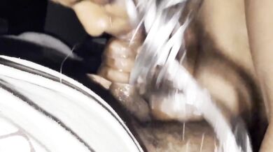 Ebony sloppy head destroyed by big dick deep throat gushing