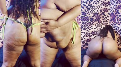 Super Thick BBW Twerks Strips Nude with Big Ass Ebony Tattooed Amateur