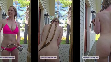 Perfect Body Redhead Pigtails Public Outdoor Shower Destroyed My Friends Hot Mom Big Natural Boobs