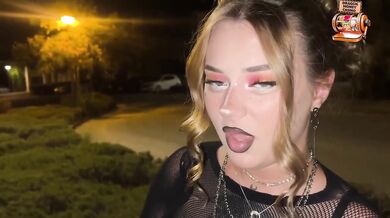Alt Girl Street Pick Up Destroyed for Creampie Energy Drink Gush