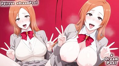 Orihime Inoue destroyed gushing choked blowjob big tits bleach hentai