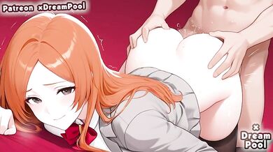 Orihime Inoue destroyed gushing choked blowjob big tits bleach hentai