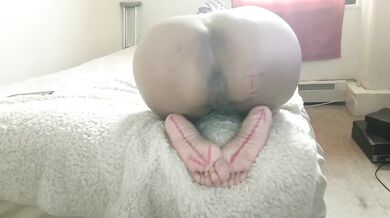 Gothic Emo Ebony Ass Destroyed By Belt Spanking Bondage BDSM Bedroom
