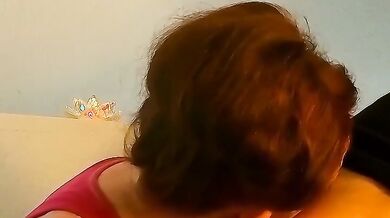 Redhead Deep Throat Destroyed By Huge Cock Balls Deep Cum Swallow