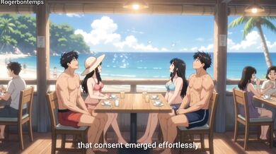Swingers Foursome Destroyed at Public Beach Hotel Hentai