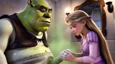 Shrek Cock Destroyed Rapunzel Deepthroat Cartoon Cumshot