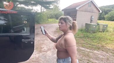 Stranded Blonde MILF Swallows a Load Hitchhiker Pickup POV Blowjob Big Cock