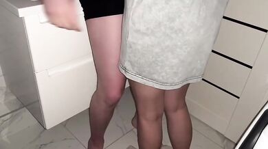 Stepbrother Fear Bathroom Standing Doggy Style Blowjob Cumshot Hot Teenage Girl