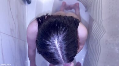 Our First Shower Sex With Stepsister Ended With Cum Gushing On Her Face Ameli Raw