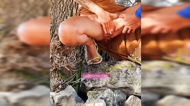 Petite Blonde Loud Outdoor Anal Wild Doggystyle Heavy Squirting and Dripping Anal Creampie