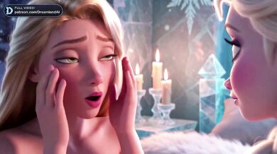 Elsa Destroyed Rapunzel Eyes Closed Dildo Sliding Lesbian Fingering Cartoon Animated
