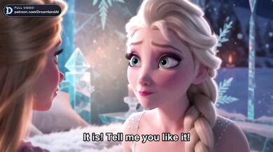 Elsa Destroyed Rapunzel Eyes Closed Dildo Sliding Lesbian Fingering Cartoon Animated