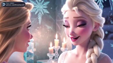 Elsa Destroyed Rapunzel Eyes Closed Dildo Sliding Lesbian Fingering Cartoon Animated