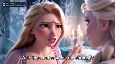 Elsa Destroyed Rapunzel Eyes Closed Dildo Sliding Lesbian Fingering Cartoon Animated