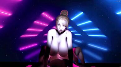 3D Cartoon Asian Big Boobs And Big Ass Ride