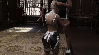 Rich House Maid Girl And Secretary Nichole Having Fun With Me In Living Room