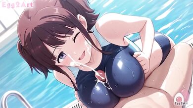 Zom100 Kumiko Big Tits Swimsuit Blowjob Hentai By Egg2Art