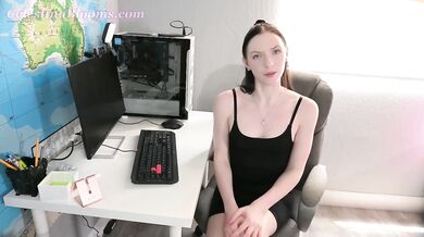 Submissive Brunette Secretary POV Blowjob Dildo Destroyed Gushing