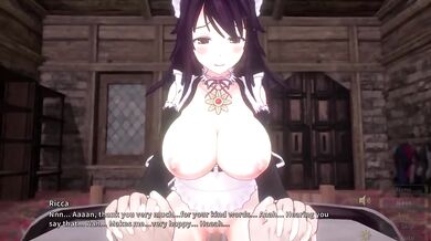 Holy Knight Goes Undercover on a Mission but Gets Destroyed and Becomes a Slutty Maid Cowgirl Creampie