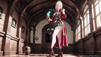Red And Green Pirate Queen Blonde Goddess Destroyed Gushing Choked