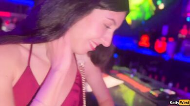 Nightclub Toilet Blowjob and Anal with Stranger Gushing Cum Swallow