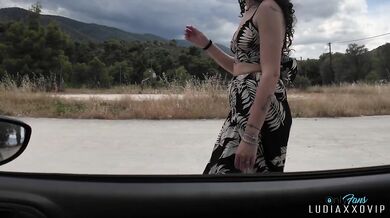 Stranded Hitchhiker Cute Girl Picked Up By Stranger Gets Public Pussy Rubbing Orgasm HD