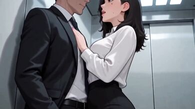 Elevator Anime Creampie Office Girl Gets Fucked After Watching Porn